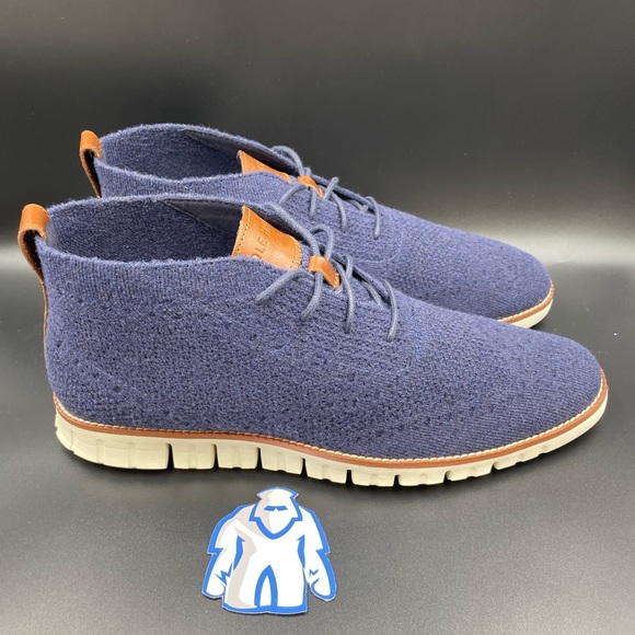 Cole Haan Other - Cole Haan Zerogrand Stitchlite Woven Blue Wool Chukka Boot Men’s Sz 11.5